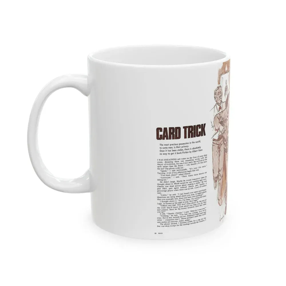 Card Trick, Man magazine, October 1971 - White Coffee Mug - Go Mug Yourself