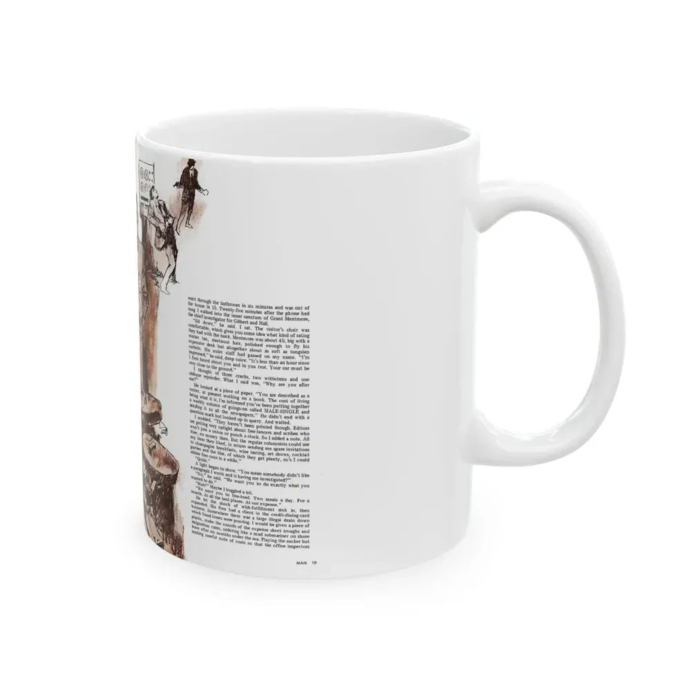 Card Trick, Man magazine, October 1971 - White Coffee Mug - Go Mug Yourself