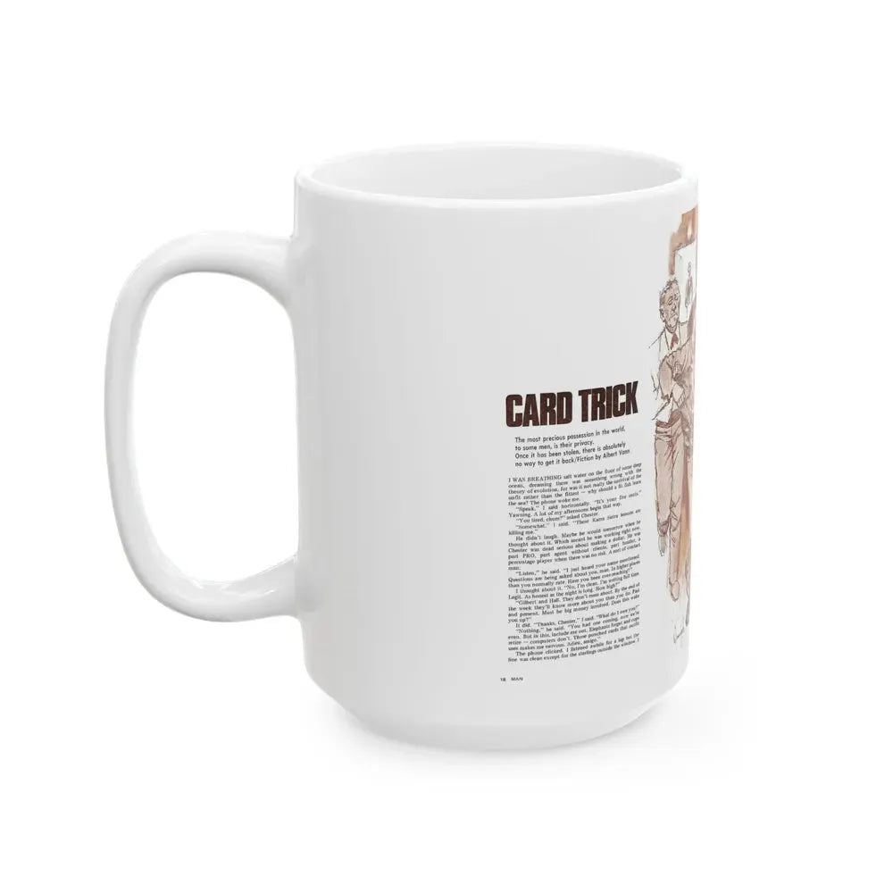 Card Trick, Man magazine, October 1971 - White Coffee Mug - Go Mug Yourself