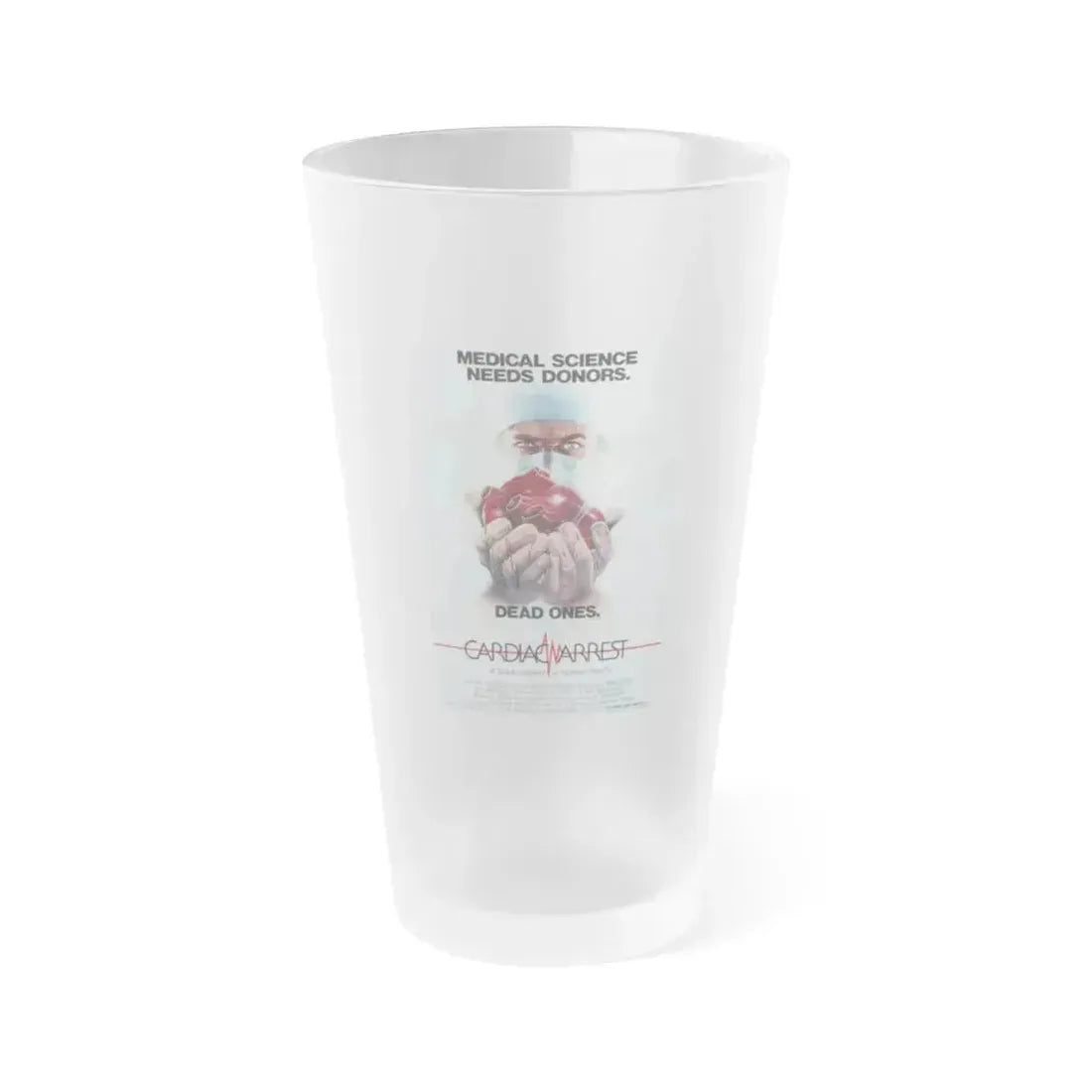 CARDIAC ARREST 1980 Movie Poster - Frosted Pint Glass 16oz 16oz Frosted - Go Mug Yourself