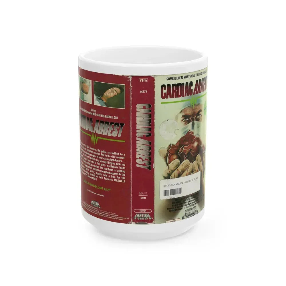 CARDIAC ARREST (VHS COVER) - White Coffee Mug 15oz - Go Mug Yourself