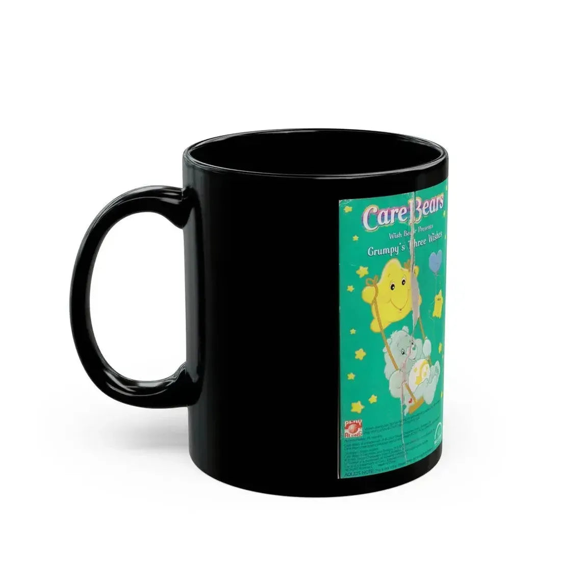 CARE BEARS GRUMPYS THREE WISHES (VHS COVER) - Black Coffee Mug - Go Mug Yourself