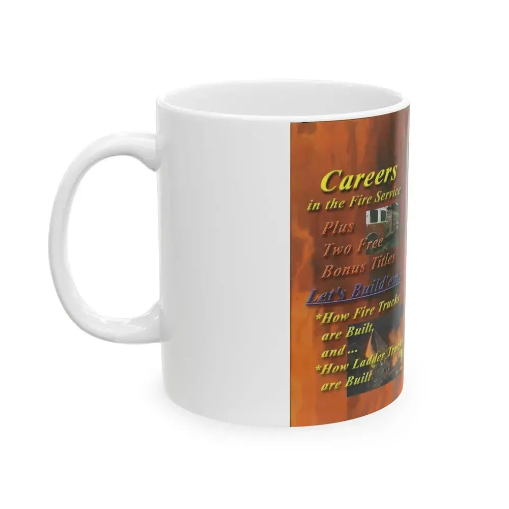 CAREERS IN THE FIRE SERVICE (VHS COVER) - White Coffee Mug - Go Mug Yourself