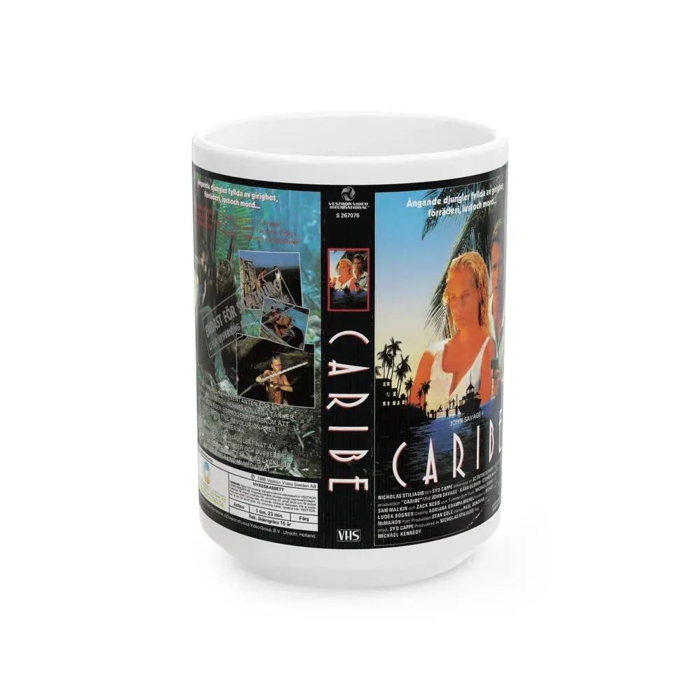 CARIBE (VHS COVER) - White Coffee Mug 15oz - Go Mug Yourself