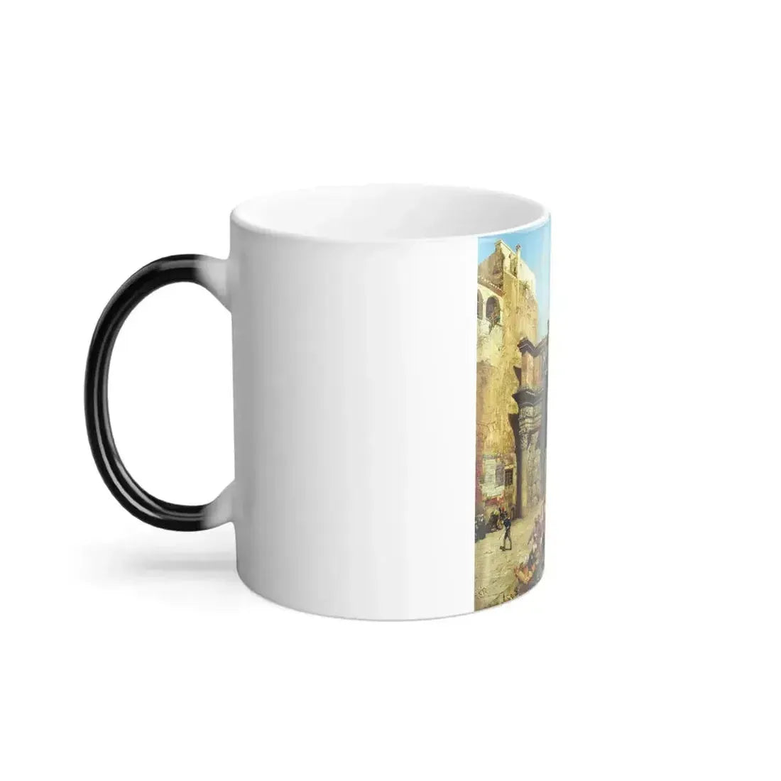Carl Wuttke (1849-1927) The Temple of Minerva in Rome - Oil on canvas - 1887 - Color Changing Mug 11oz - Go Mug Yourself