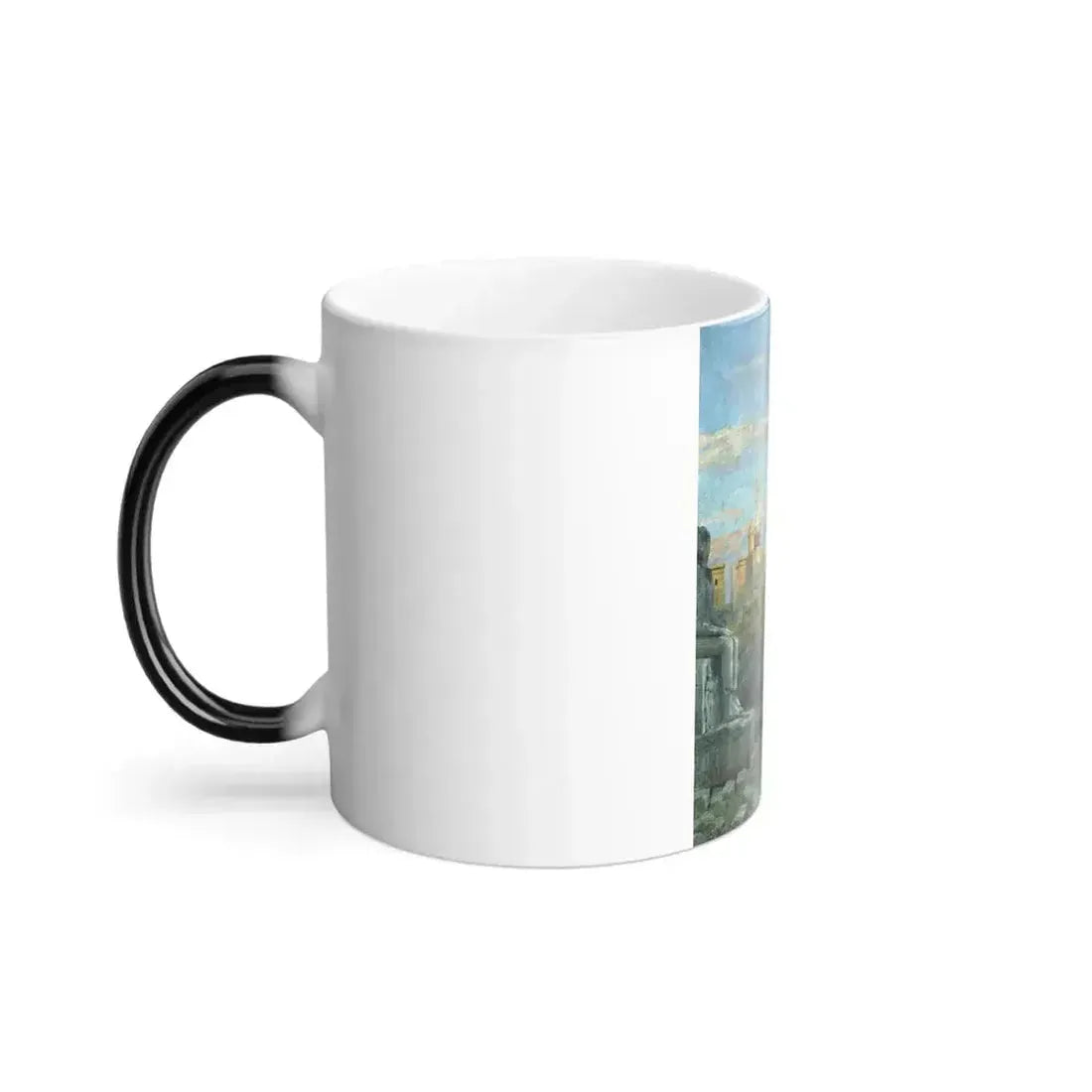 Carl Wuttke (1849-1927) View of Abu Al-Haggar Mosque at Luxor - Oil on Board - Color Changing Mug 11oz - Go Mug Yourself