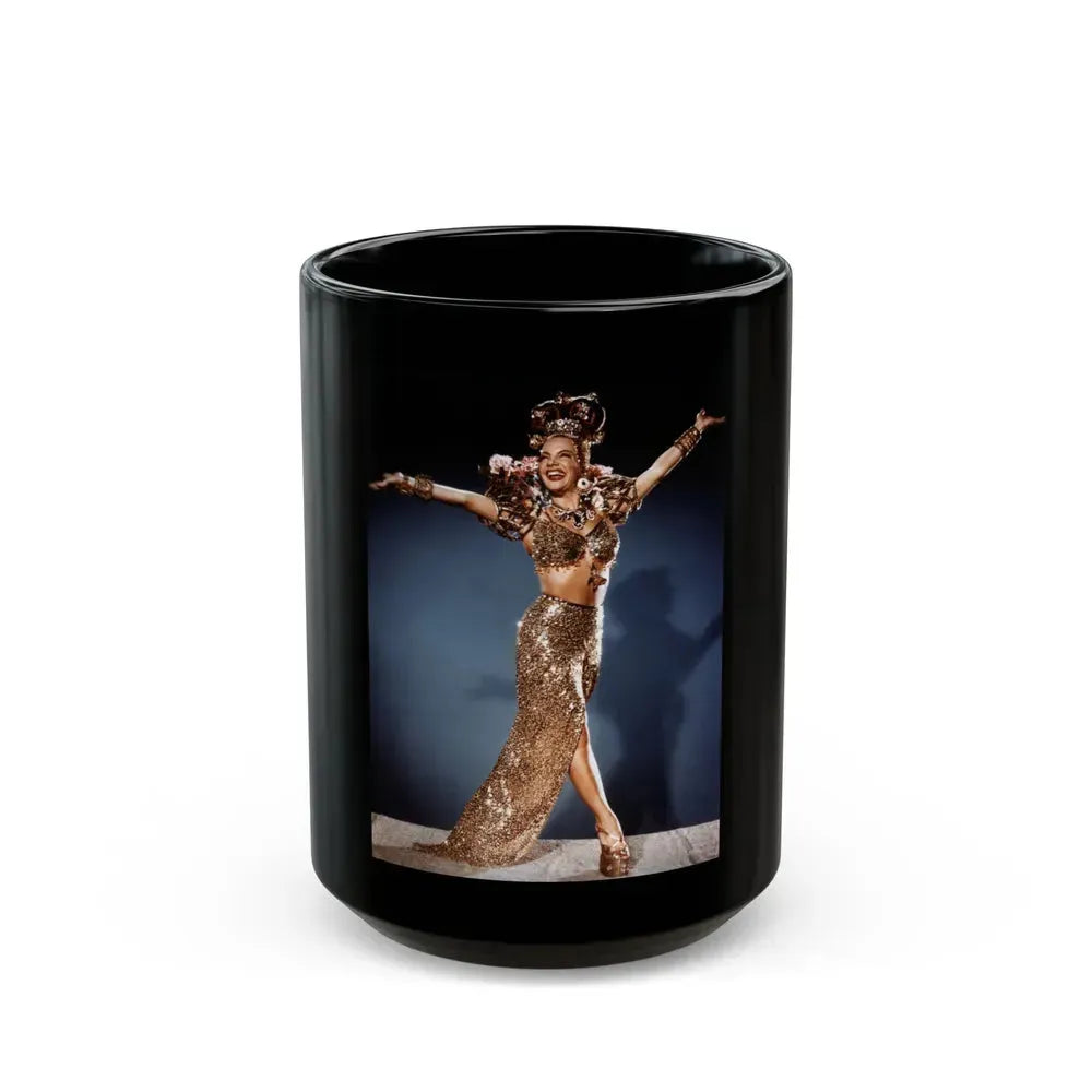 Carmen Miranda #01 (Vintage Female Icon) Black Coffee Mug 15oz - Go Mug Yourself
