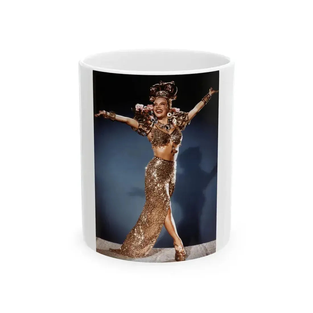 Carmen Miranda #01 (Vintage Female Icon) White Coffee Mug 11oz - Go Mug Yourself