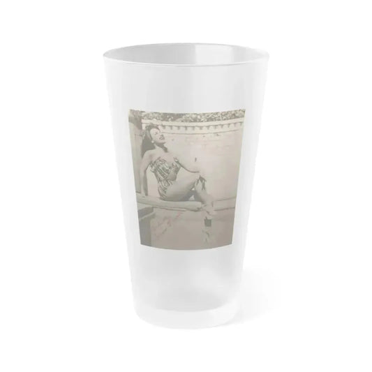 Carmen Miranda #10 (Vintage Female Icon) Frosted Pint Glass 16oz 16oz Frosted - Go Mug Yourself