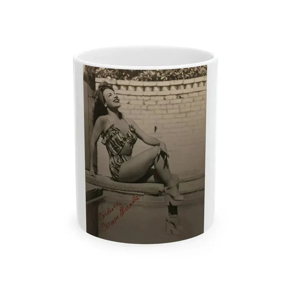 Carmen Miranda #10 (Vintage Female Icon) White Coffee Mug 11oz - Go Mug Yourself
