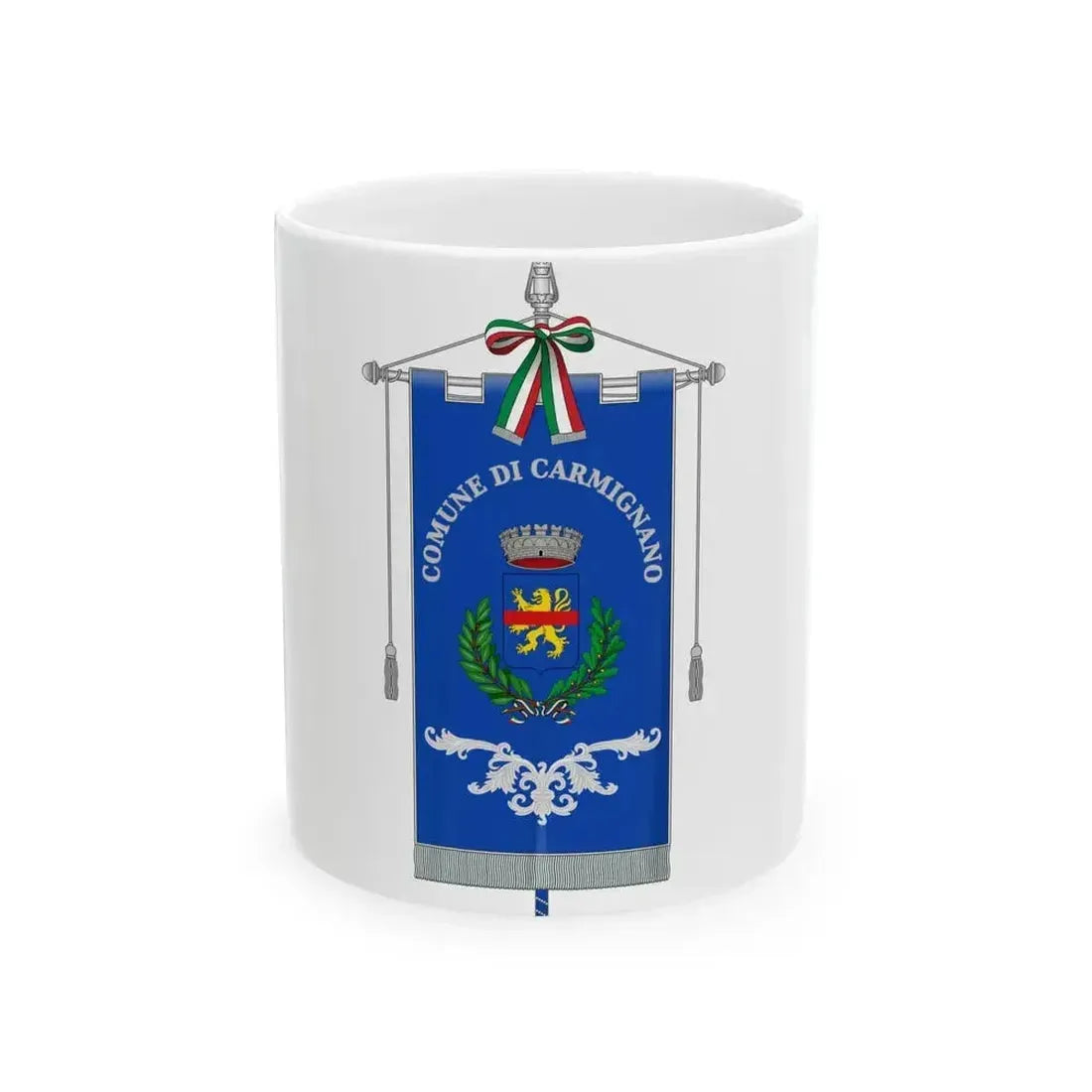 Carmignano Italia-Gonfalone (Italy) White Coffee Mug 11oz - Go Mug Yourself
