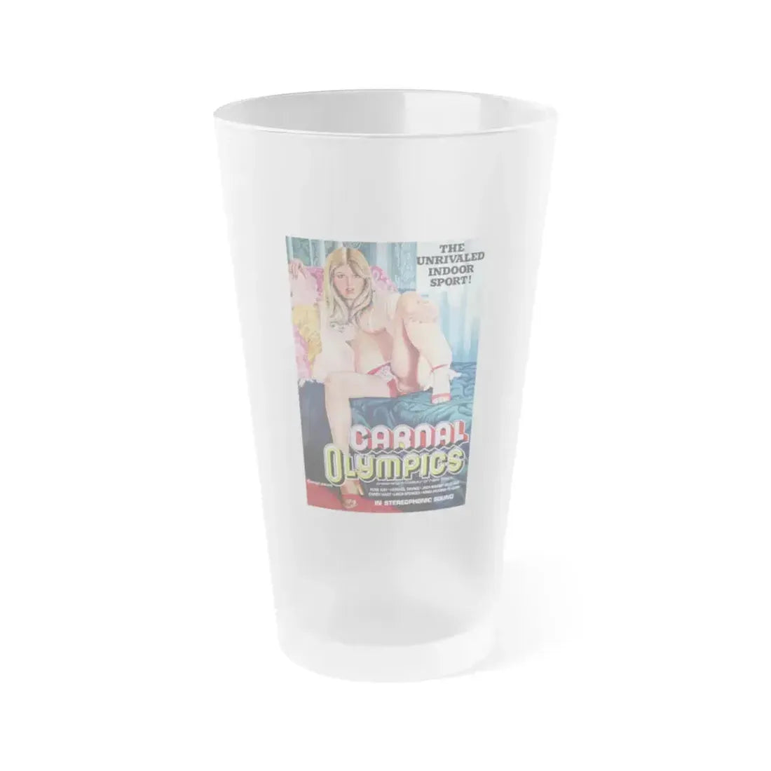 CARNAL OLYMPICS 1983 Movie Poster - Frosted Pint Glass 16oz 16oz Frosted - Go Mug Yourself