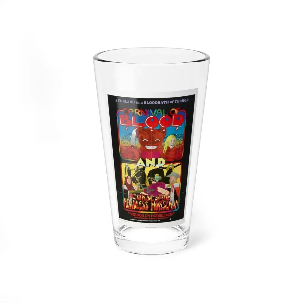 CARNIVAL OF BLOOD + CURSE OF THE HEADLESS HORSEMAN 1970 Movie Poster - Pint Glass 16oz 16oz - Go Mug Yourself