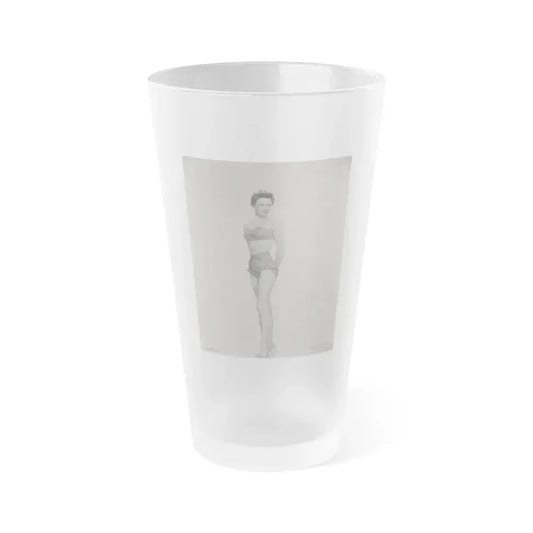 Carol Ohmart #08 - Negative Struck 50's Era Pin-Up Photo High Quality Re-Print (Vintage Female Icon) Frosted Pint Glass 16oz 16oz Frosted - Go Mug Yourself