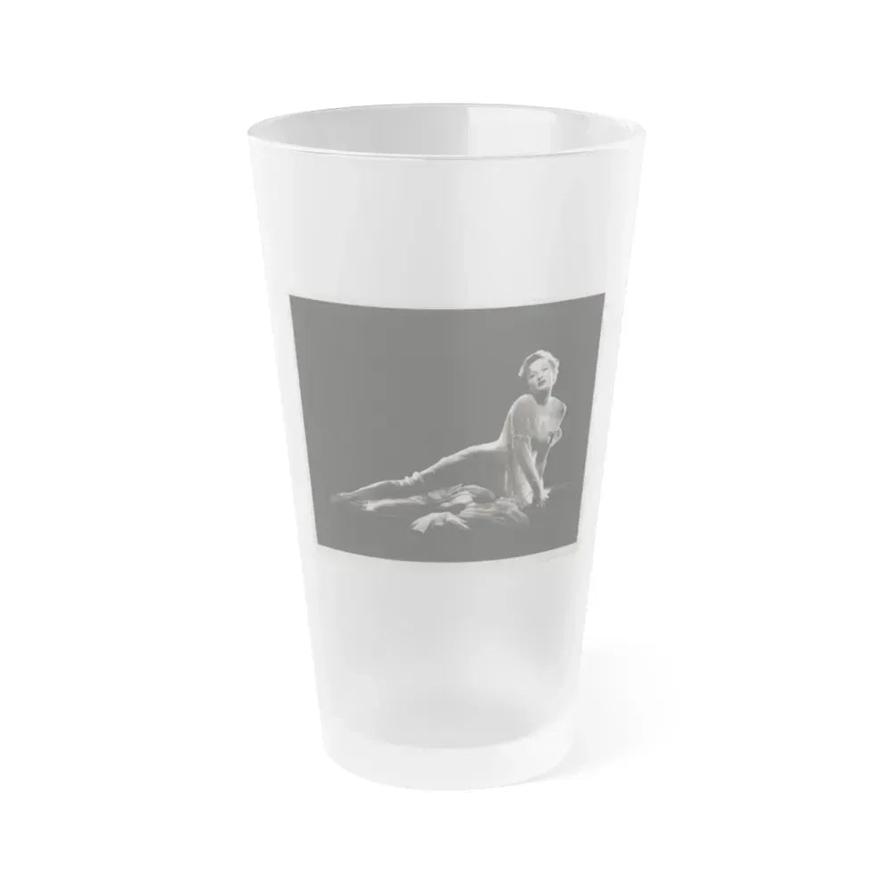 Carol Ohmart #12 - Vintage B&W 8x10 Vargas Original 1955 or 1956 Full Body Glamour Photo (Vintage Female Icon) Frosted Pint Glass 16oz 16oz Frosted - Go Mug Yourself