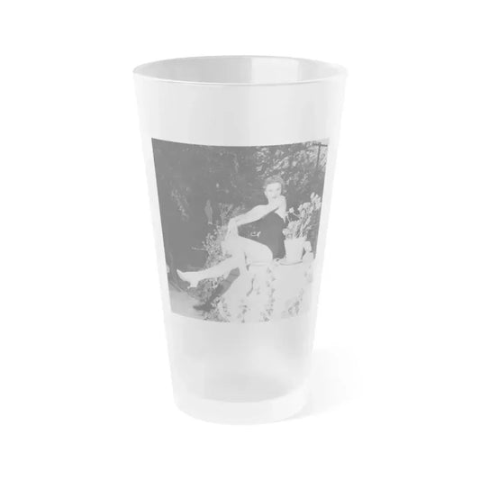 Carol Ohmart #32 (Vintage Female Icon) Frosted Pint Glass 16oz 16oz Frosted - Go Mug Yourself