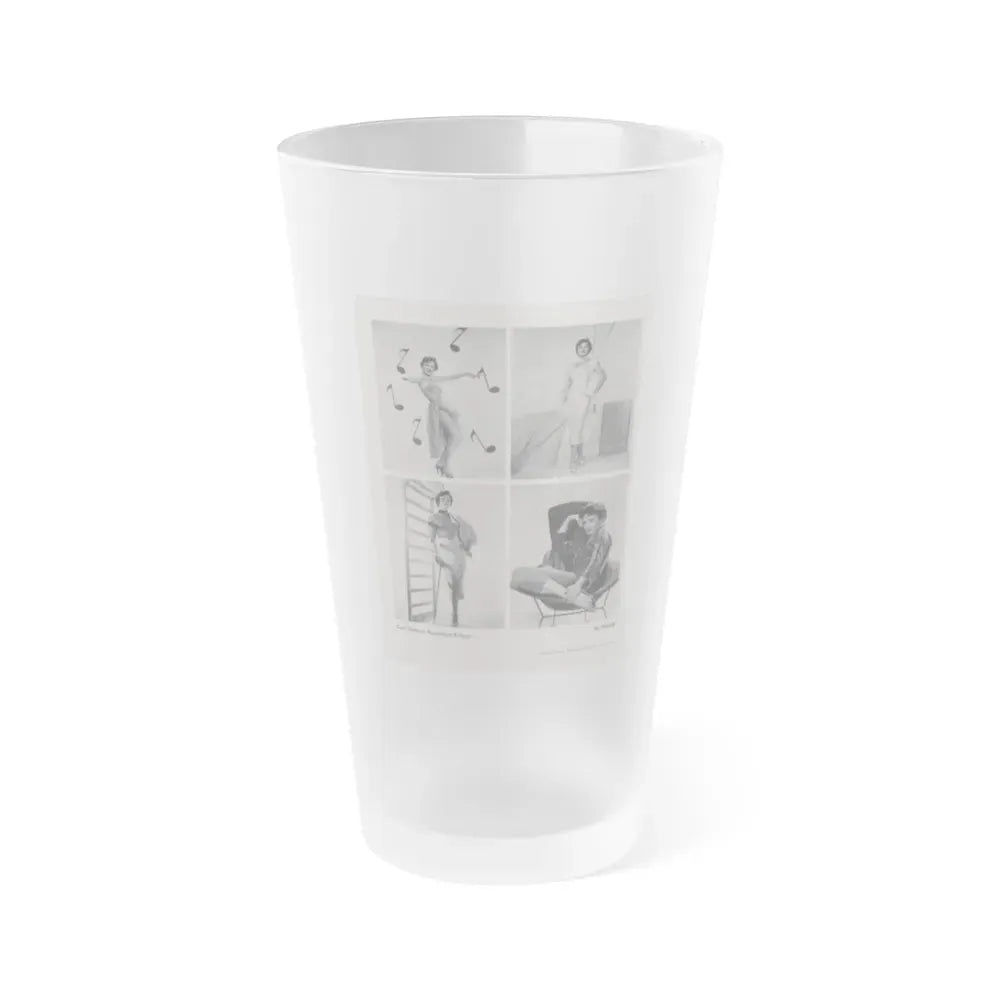 Carol Ohmart #56 - Pages 1 of 1 with, 4 B&W Photos from International Photographer Mag. June '55 (Vintage Female Icon) Frosted Pint Glass 16oz 16oz Frosted - Go Mug Yourself