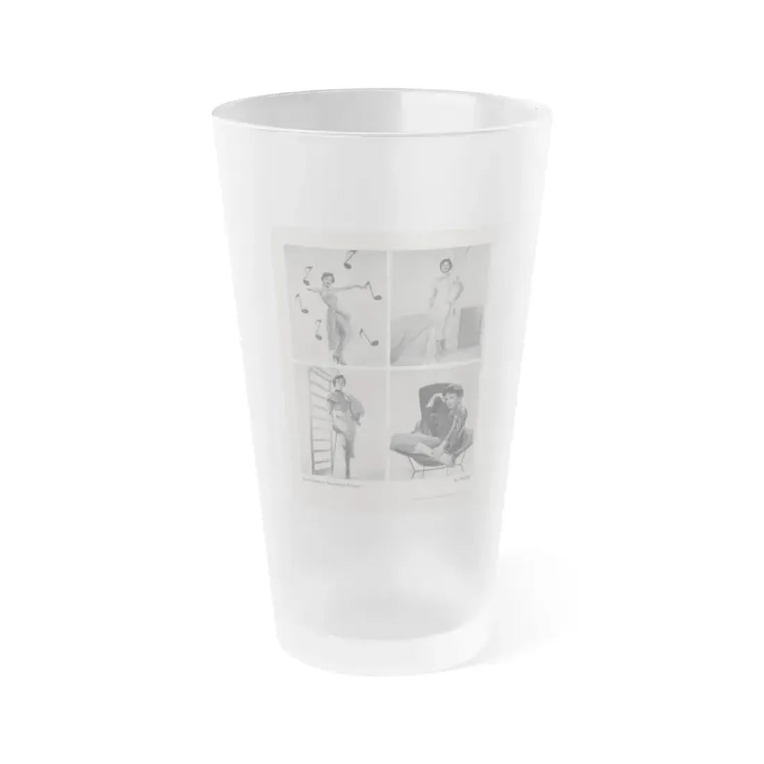 Carol Ohmart #56 - Pages 1 of 1 with, 4 B&W Photos from International Photographer Mag. June '55 (Vintage Female Icon) Frosted Pint Glass 16oz 16oz Frosted - Go Mug Yourself