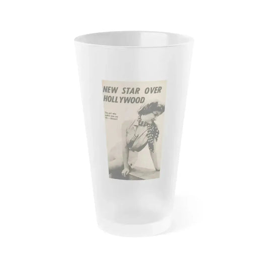 Carol Ohmart #63 - Pages 1 of 3 with, 1 B&W Photo & Caption from Foto-rama Digest Mag. February '56 (Vintage Female Icon) Frosted Pint Glass 16oz 16oz Frosted - Go Mug Yourself