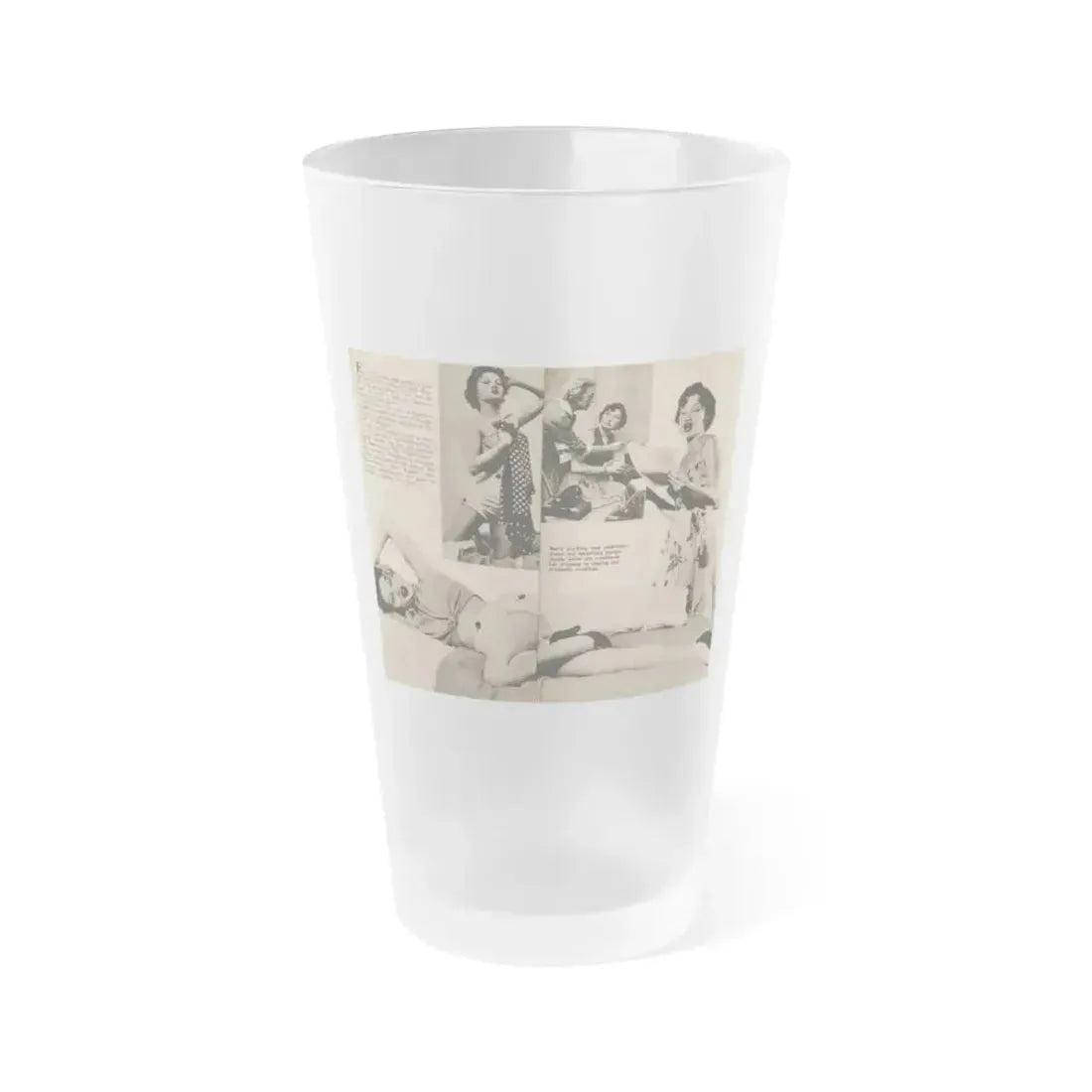 Carol Ohmart #64 - Pages 2 & 3 of 3 with, 4 B&W Photos, Caption & Short Article from Foto-rama Digest Mag. February '56 (Vintage Female Icon) Frosted Pint Glass 16oz 16oz Frosted - Go Mug Yourself