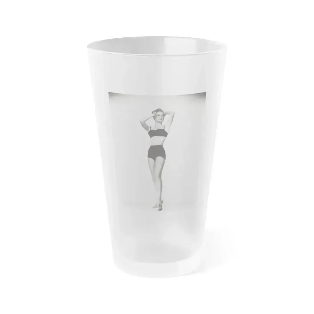 Carol Ohmart #73 - Vintage B&W 8x10 Pin-Up Photo from 6-28-56 (Vintage Female Icon) Frosted Pint Glass 16oz 16oz Frosted - Go Mug Yourself