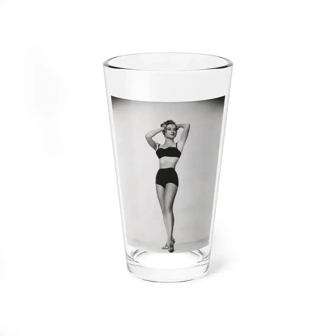 Carol Ohmart #73 - Vintage B&W 8x10 Pin-Up Photo from 6-28-56 (Vintage Female Icon) Pint Glass 16oz 16oz - Go Mug Yourself