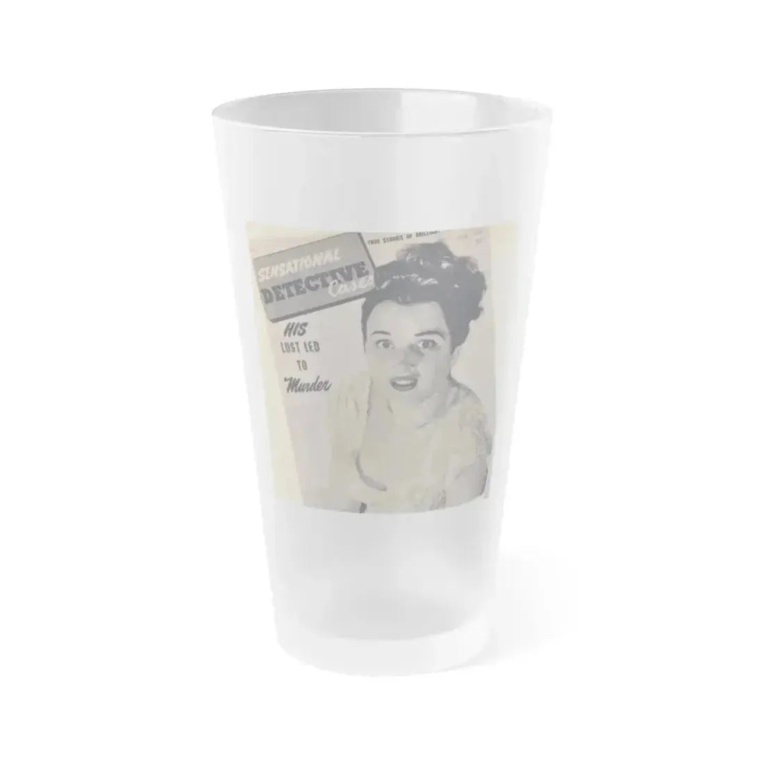 Carol Ohmart #76 - Pages 1 of 2 Mag. Cover 1 cropped from Famous MODELS Mag. March-April '51 (Vintage Female Icon) Frosted Pint Glass 16oz 16oz Frosted - Go Mug Yourself