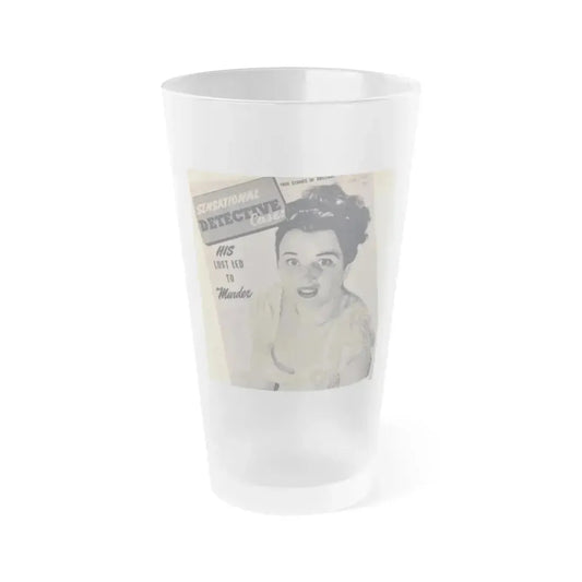 Carol Ohmart #76 - Pages 1 of 2 Mag. Cover 1 cropped from Famous MODELS Mag. March-April '51 (Vintage Female Icon) Frosted Pint Glass 16oz 16oz Frosted - Go Mug Yourself