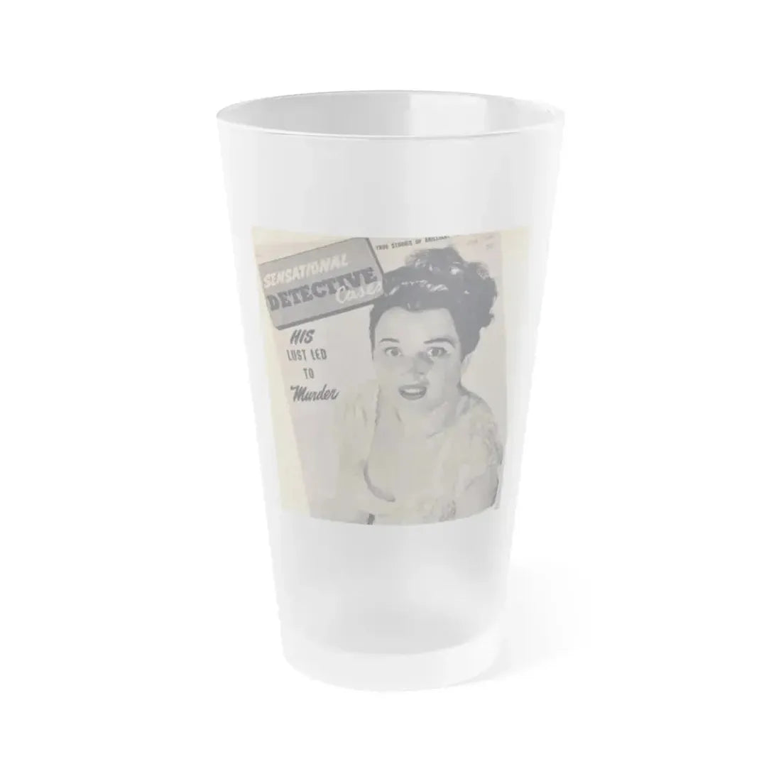 Carol Ohmart #76 - Pages 1 of 2 Mag. Cover 1 cropped from Famous MODELS Mag. March-April '51 (Vintage Female Icon) Frosted Pint Glass 16oz 16oz Frosted - Go Mug Yourself