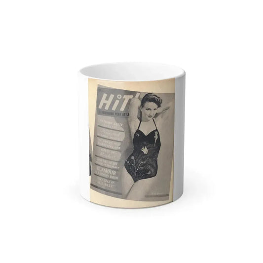 Carol Ohmart #77 - Pages 1 of 2 Mag. Cover 2 cropped from Famous MODELS Mag. March-April '51 (Vintage Female Icon) Color Changing Mug 11oz 11oz - Go Mug Yourself