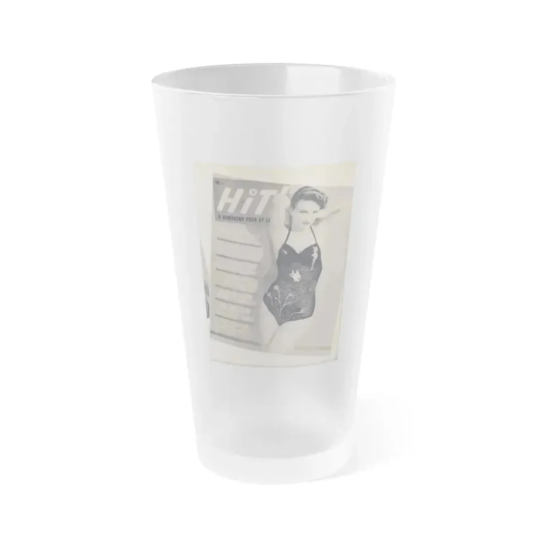 Carol Ohmart #77 - Pages 1 of 2 Mag. Cover 2 cropped from Famous MODELS Mag. March-April '51 (Vintage Female Icon) Frosted Pint Glass 16oz 16oz Frosted - Go Mug Yourself