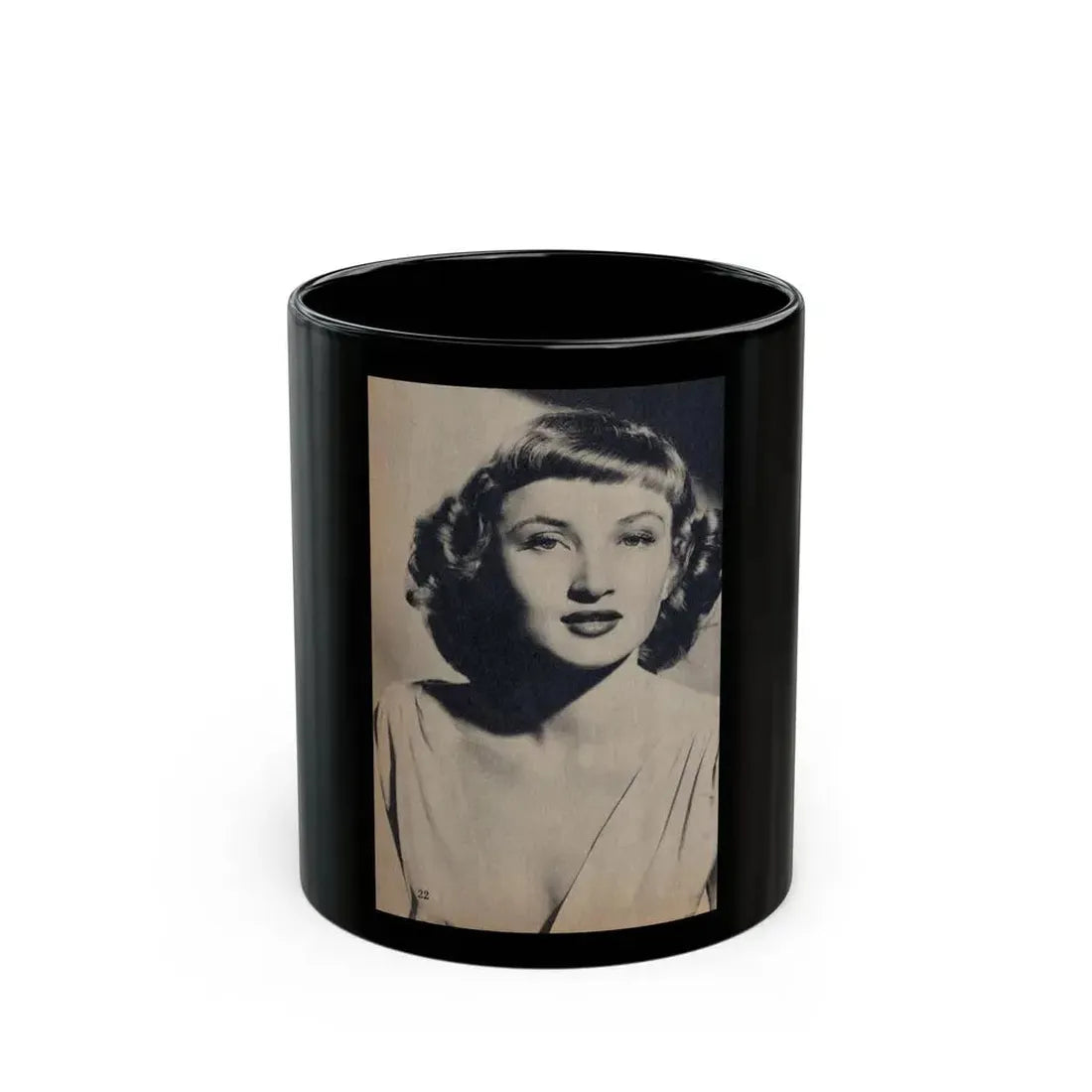 Carol Ohmart #78 - Pages 1 of 2 Photo 1 cropped from Famous MODELS Mag. March-April '51 (Vintage Female Icon) Black Coffee Mug - Go Mug Yourself