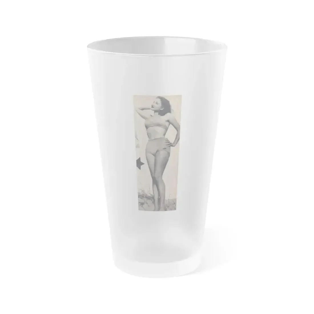 Carol Ohmart #80 - Pages 2 of 2 Photo 2 cropped from Famous MODELS Mag. March-April '51 (Vintage Female Icon) Frosted Pint Glass 16oz 16oz Frosted - Go Mug Yourself