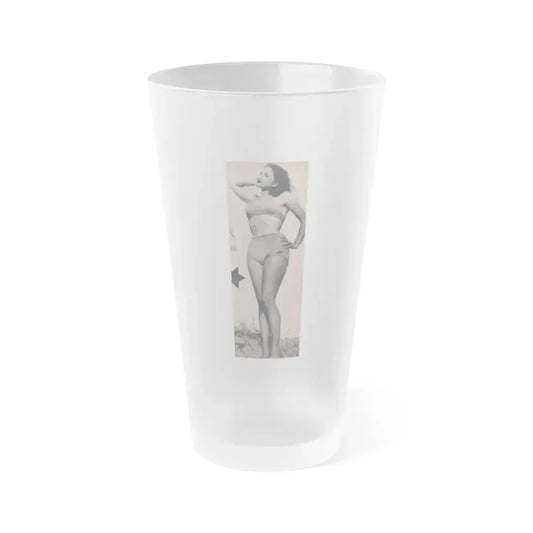 Carol Ohmart #80 - Pages 2 of 2 Photo 2 cropped from Famous MODELS Mag. March-April '51 (Vintage Female Icon) Frosted Pint Glass 16oz 16oz Frosted - Go Mug Yourself