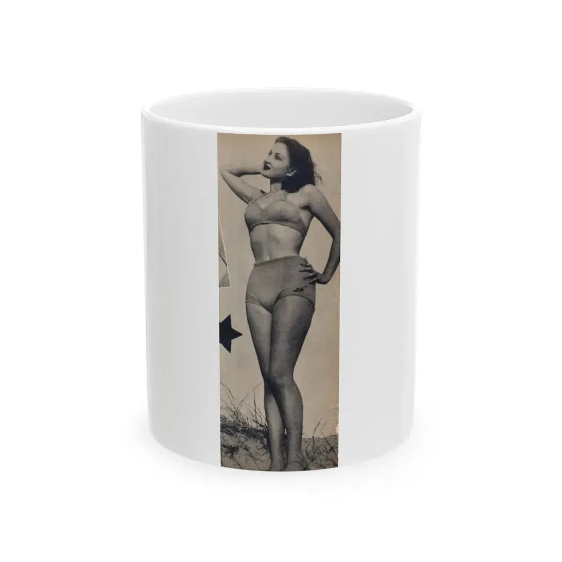 Carol Ohmart #80 - Pages 2 of 2 Photo 2 cropped from Famous MODELS Mag. March-April '51 (Vintage Female Icon) White Coffee Mug 11oz - Go Mug Yourself