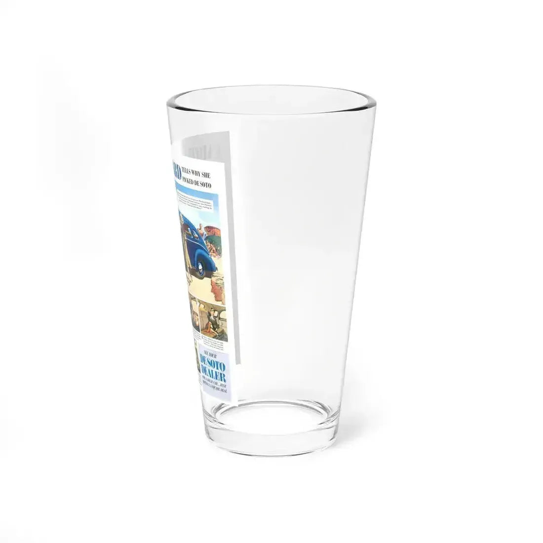 Carole Lombard, advertisement (Magazine Illustration) Pint Glass 16oz - Go Mug Yourself