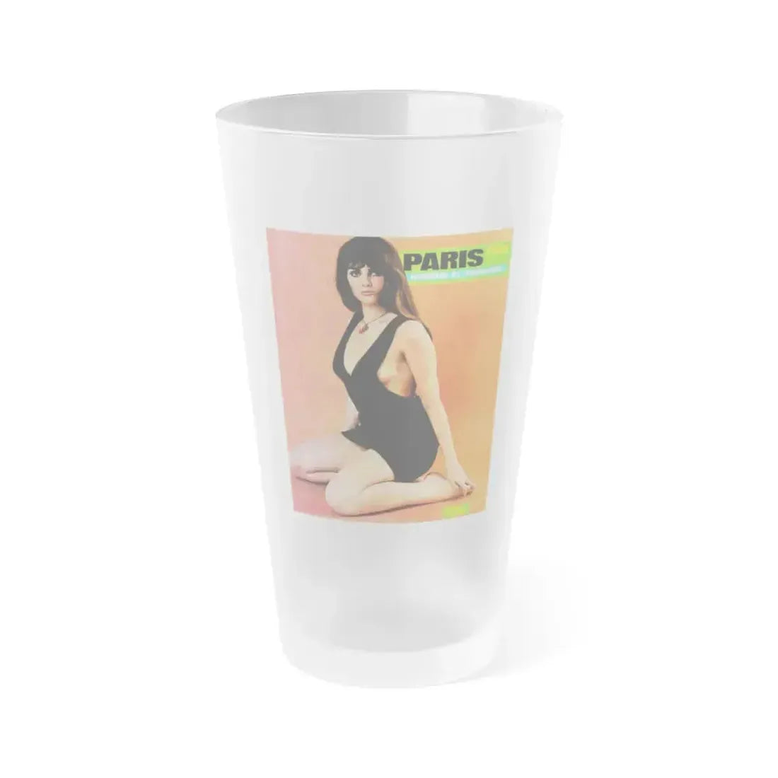 Caroline Munro #151 (Vintage Female Icon) Frosted Pint Glass 16oz 16oz Frosted - Go Mug Yourself
