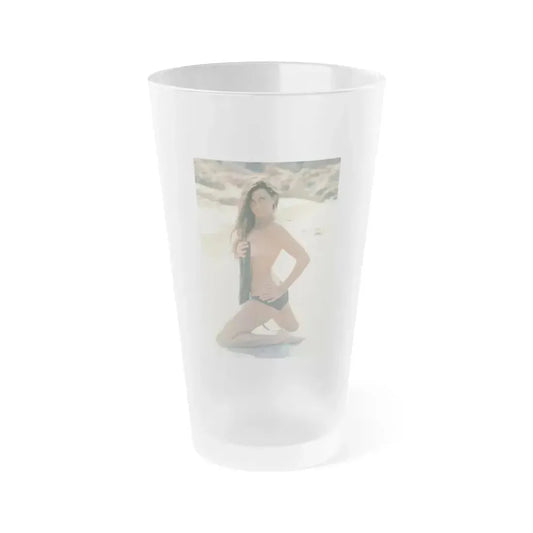 Caroline Munro #152 (Vintage Female Icon) Frosted Pint Glass 16oz 16oz Frosted - Go Mug Yourself