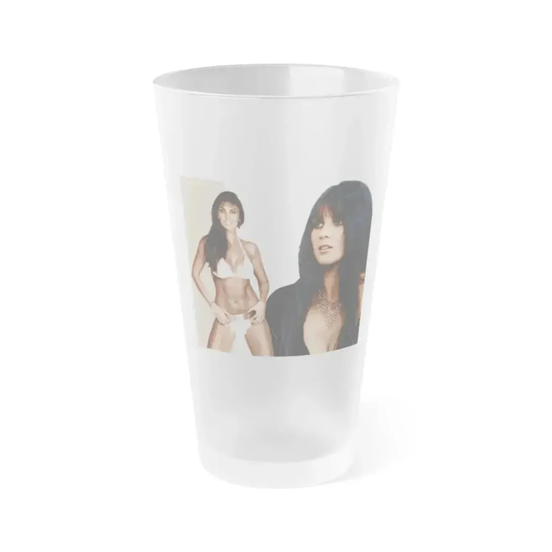 Caroline Munro #167 (Vintage Female Icon) Frosted Pint Glass 16oz 16oz Frosted - Go Mug Yourself