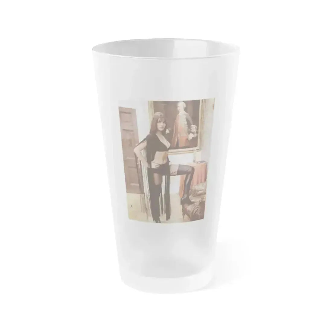 Caroline Munro #170 (Vintage Female Icon) Frosted Pint Glass 16oz 16oz Frosted - Go Mug Yourself