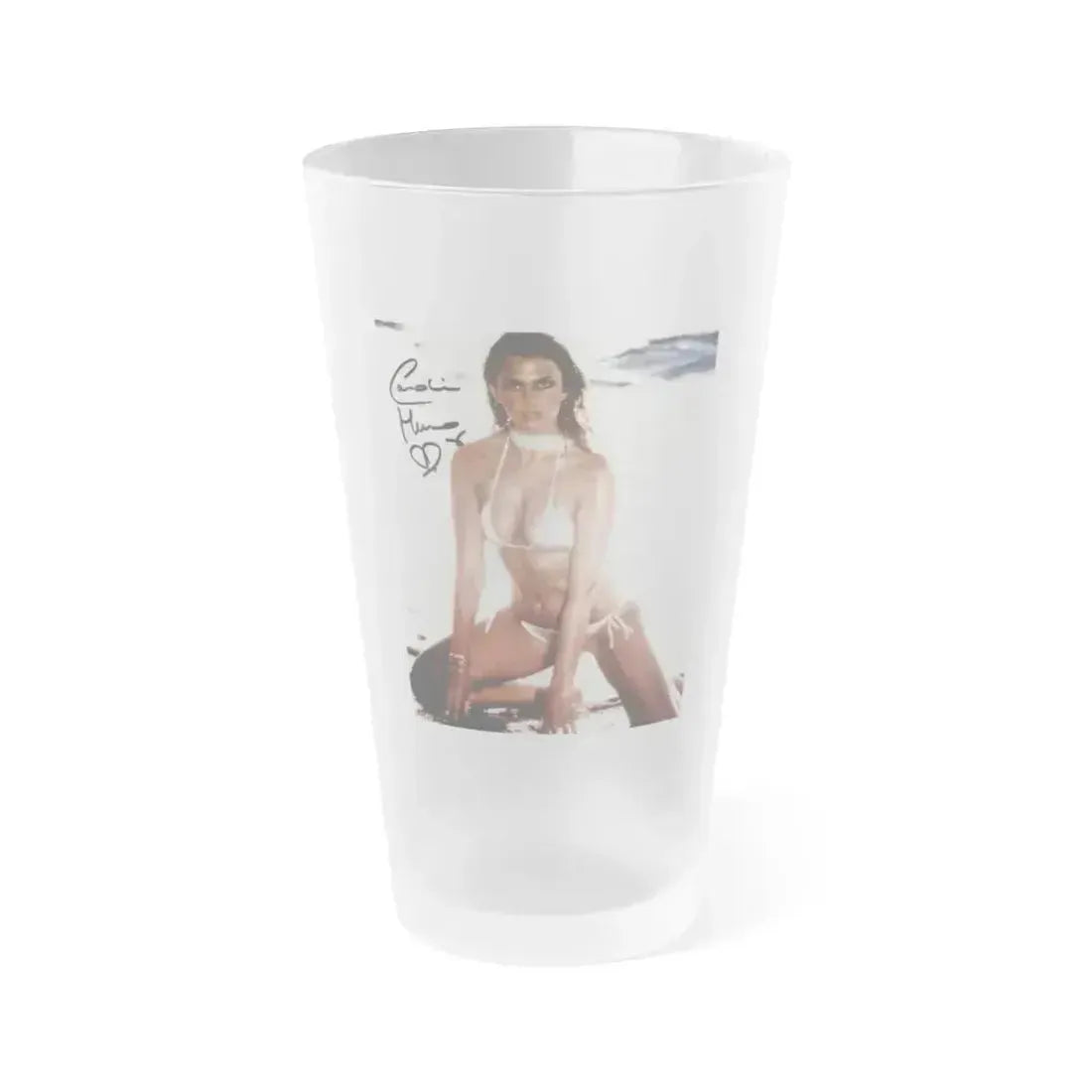 Caroline Munro #171 (Vintage Female Icon) Frosted Pint Glass 16oz 16oz Frosted - Go Mug Yourself
