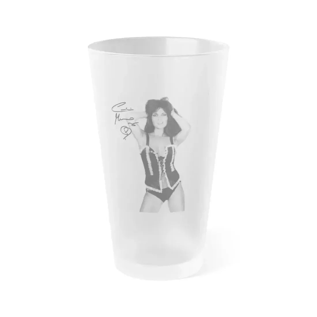 Caroline Munro #175 (Vintage Female Icon) Frosted Pint Glass 16oz 16oz Frosted - Go Mug Yourself