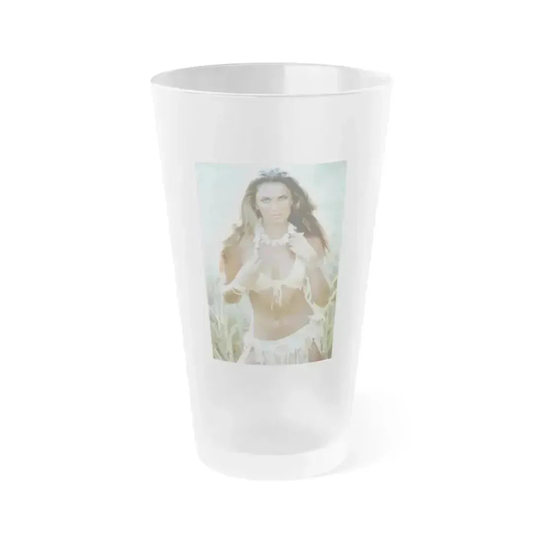 Caroline Munro #203 (Vintage Female Icon) Frosted Pint Glass 16oz 16oz Frosted - Go Mug Yourself