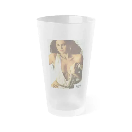 Caroline Munro #205 (Vintage Female Icon) Frosted Pint Glass 16oz 16oz Frosted - Go Mug Yourself