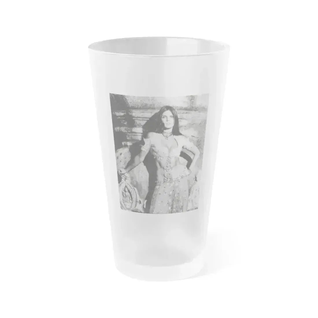 Caroline Munro #228 (Vintage Female Icon) Frosted Pint Glass 16oz 16oz Frosted - Go Mug Yourself