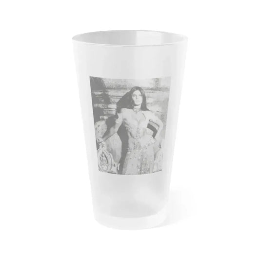 Caroline Munro #228 (Vintage Female Icon) Frosted Pint Glass 16oz 16oz Frosted - Go Mug Yourself