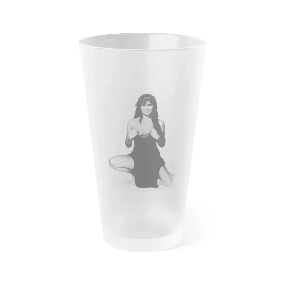 Caroline Munro #233 (Vintage Female Icon) Frosted Pint Glass 16oz 16oz Frosted - Go Mug Yourself