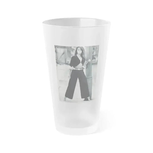 Caroline Munro #242 (Vintage Female Icon) Frosted Pint Glass 16oz 16oz Frosted - Go Mug Yourself