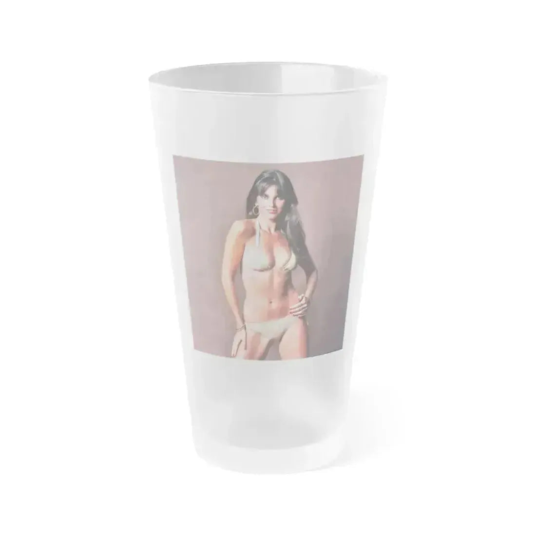 Caroline Munro #256 (Vintage Female Icon) Frosted Pint Glass 16oz 16oz Frosted - Go Mug Yourself
