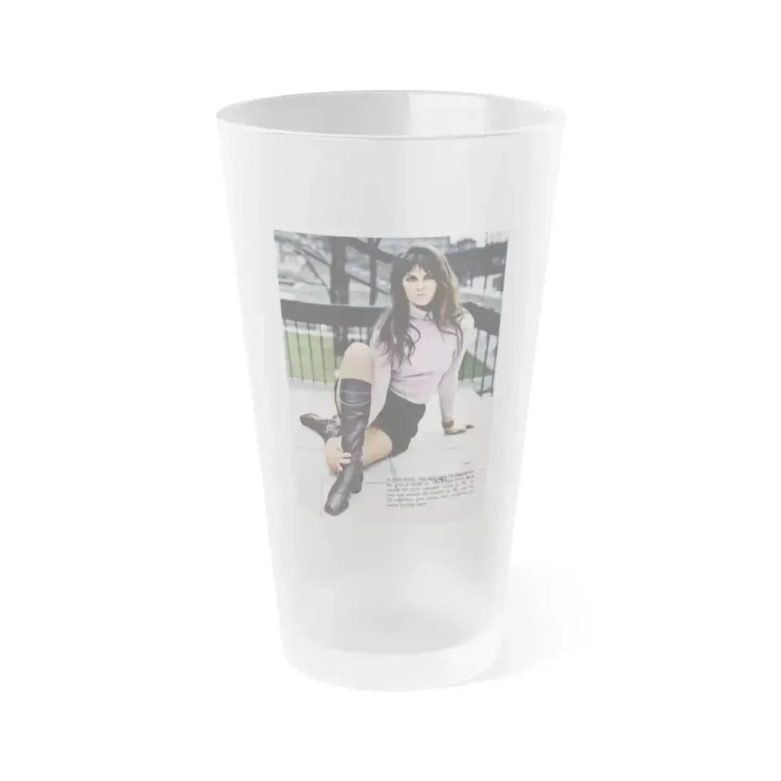 Caroline Munro #269 - Adam Mag. Nov. '68 (Vintage Female Icon) Frosted Pint Glass 16oz 16oz Frosted - Go Mug Yourself